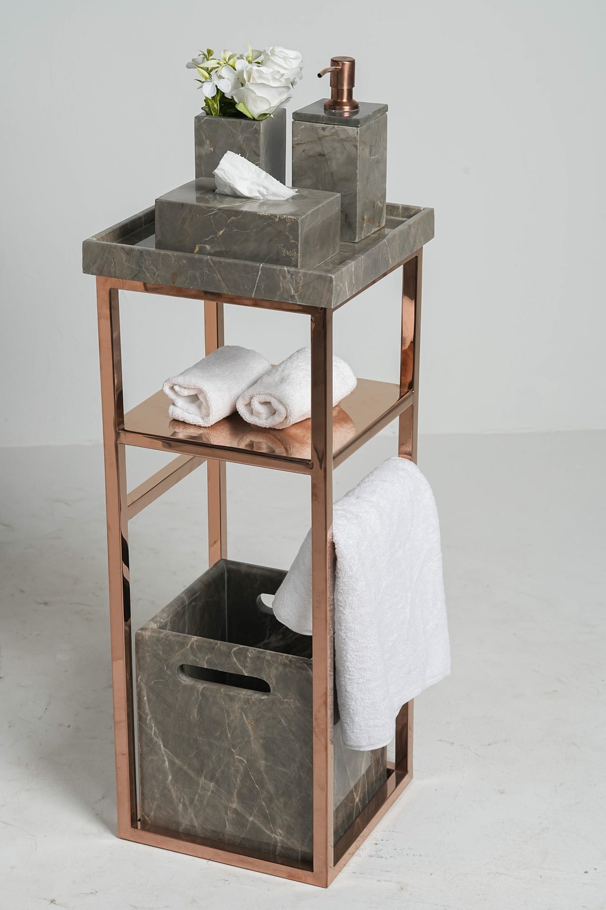 Grand Imperial Piatra Grey Marble Bath Set