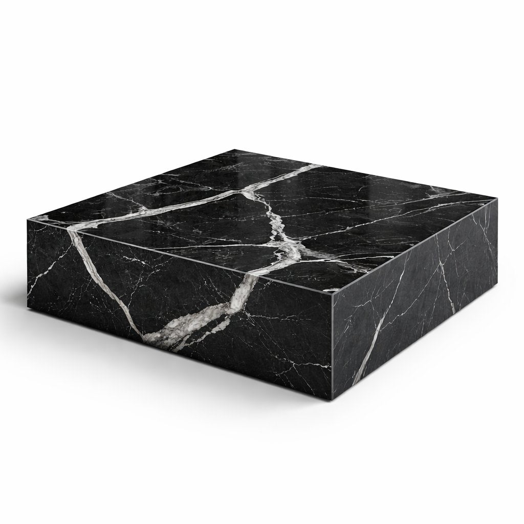 Nero Marquina Rectangular Marble Coffee Table