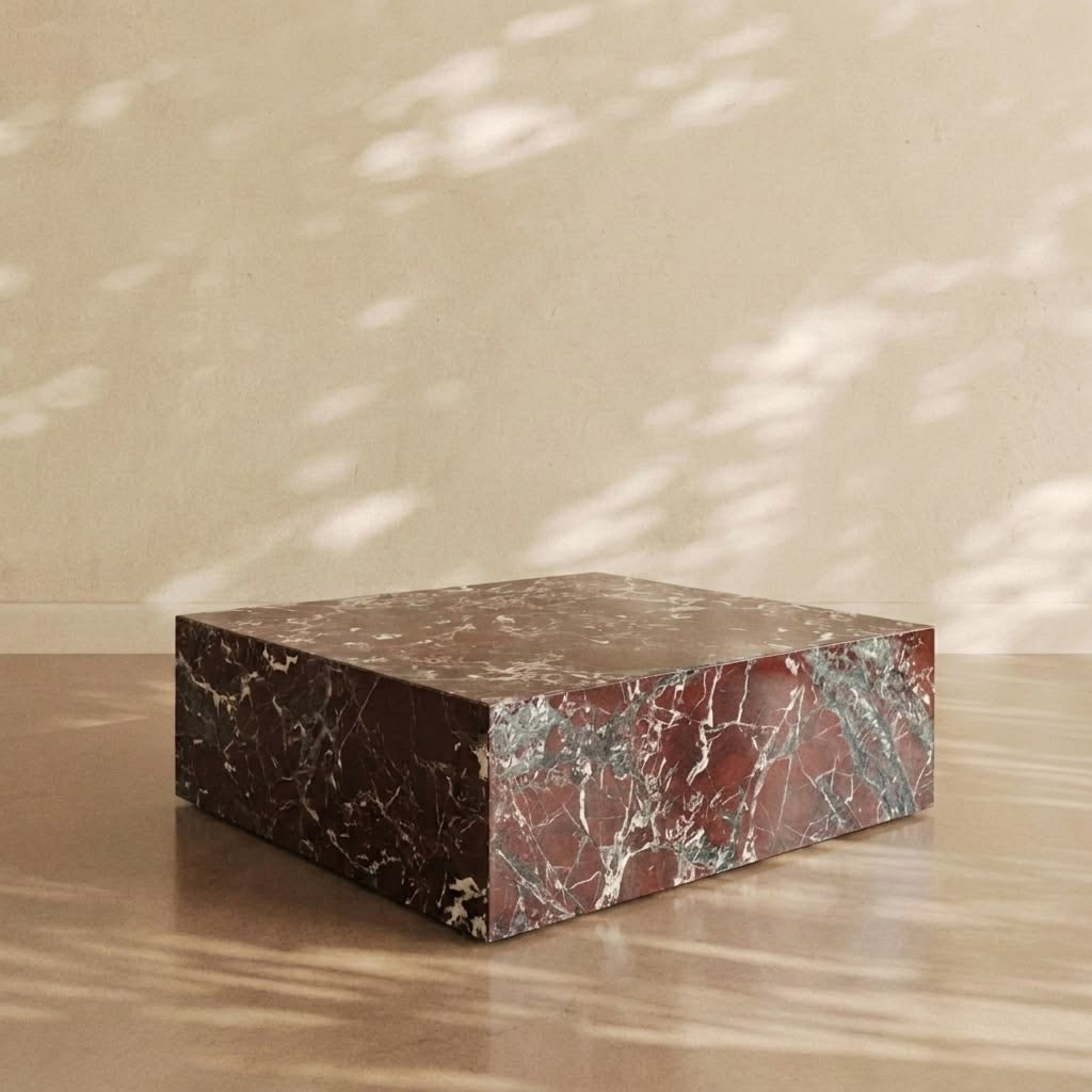 Red rosso marble table