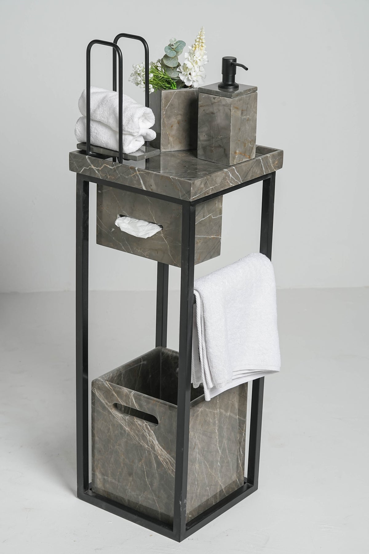 Imperial Piatra Grey Marble Bath Set
