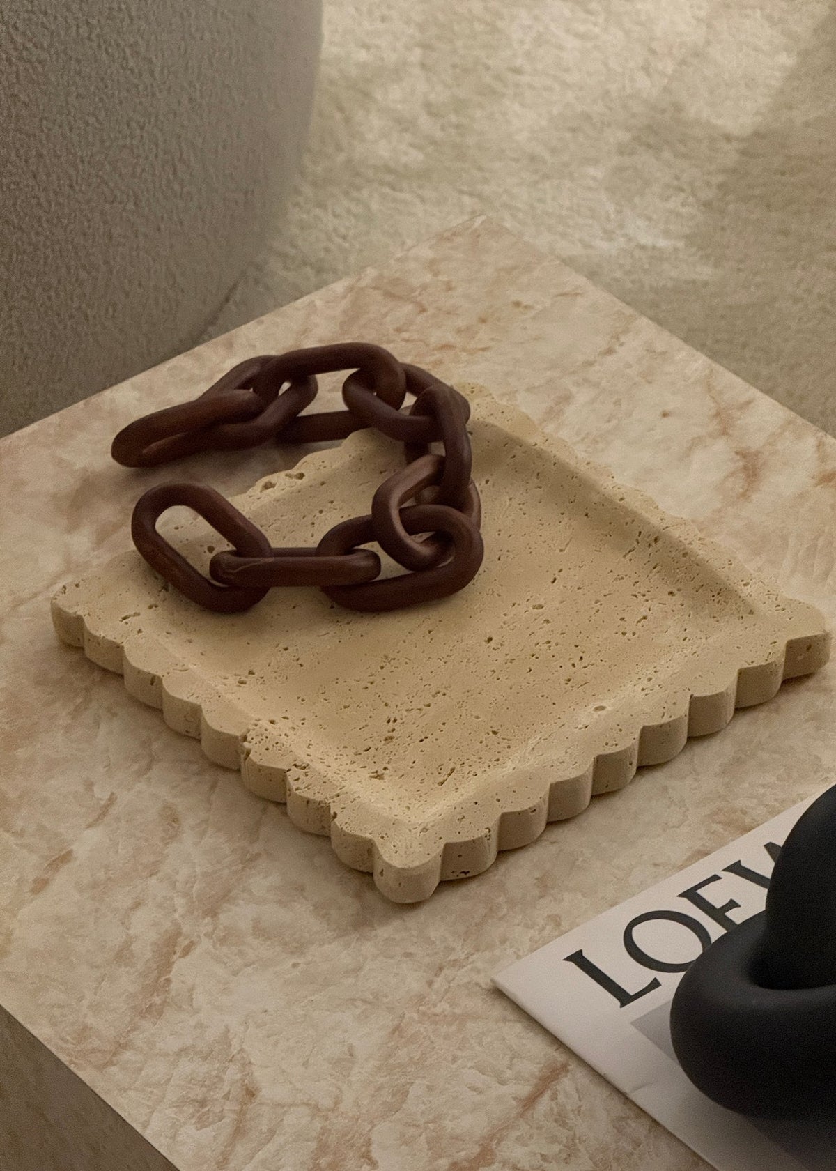 Petra travertine tray