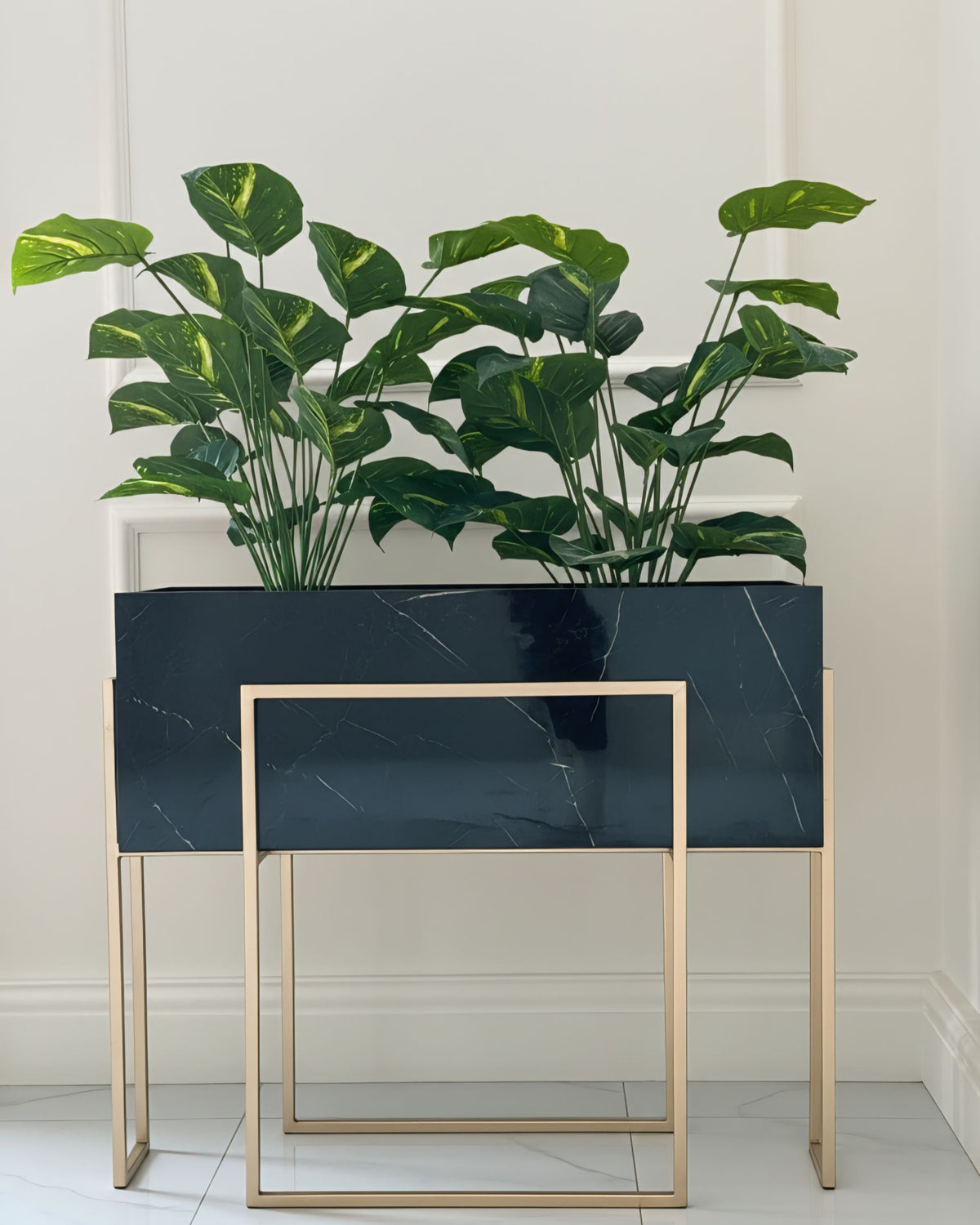 Gold Black 80cm pot or table Alike Marble