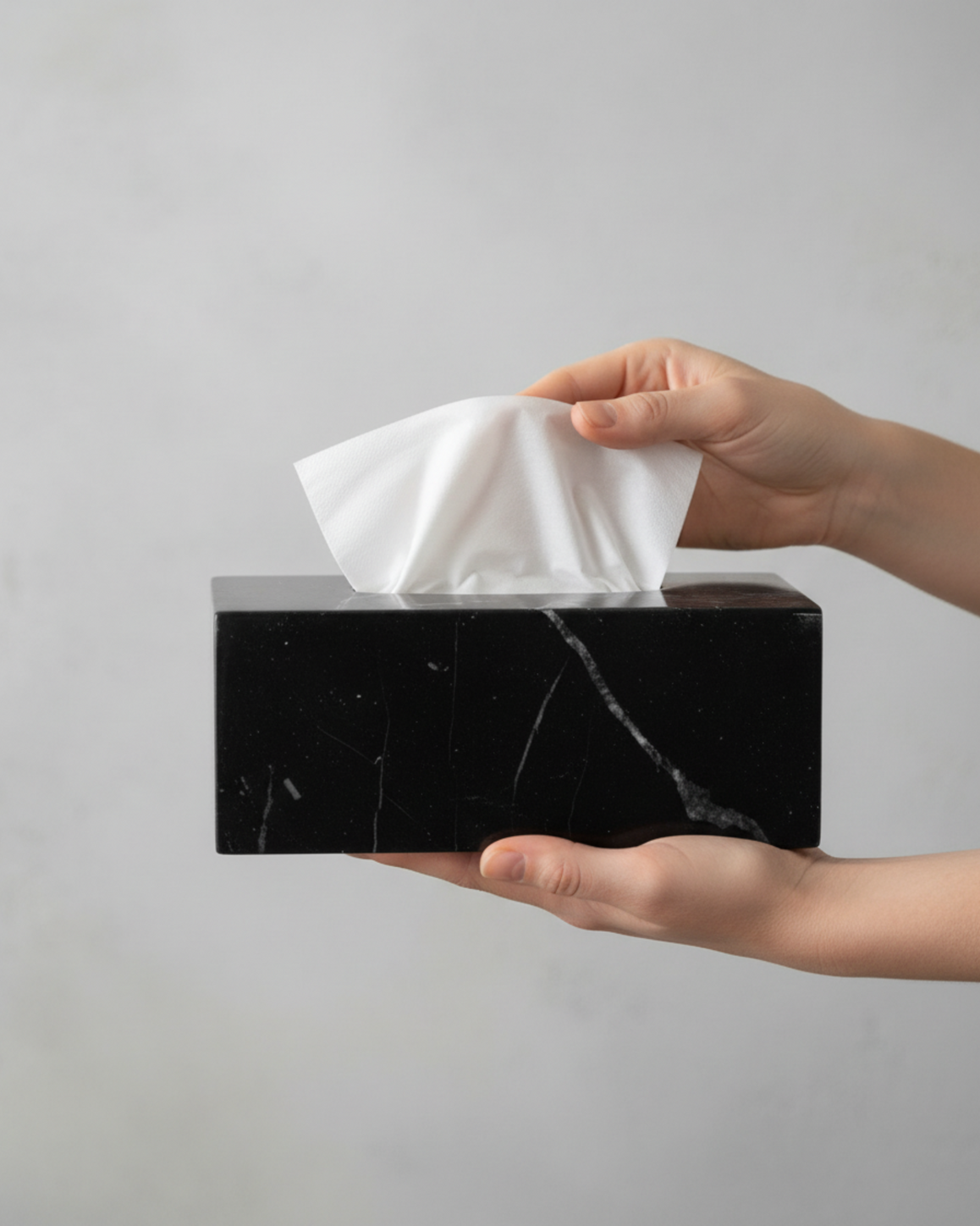 Black Marble Tissue Box