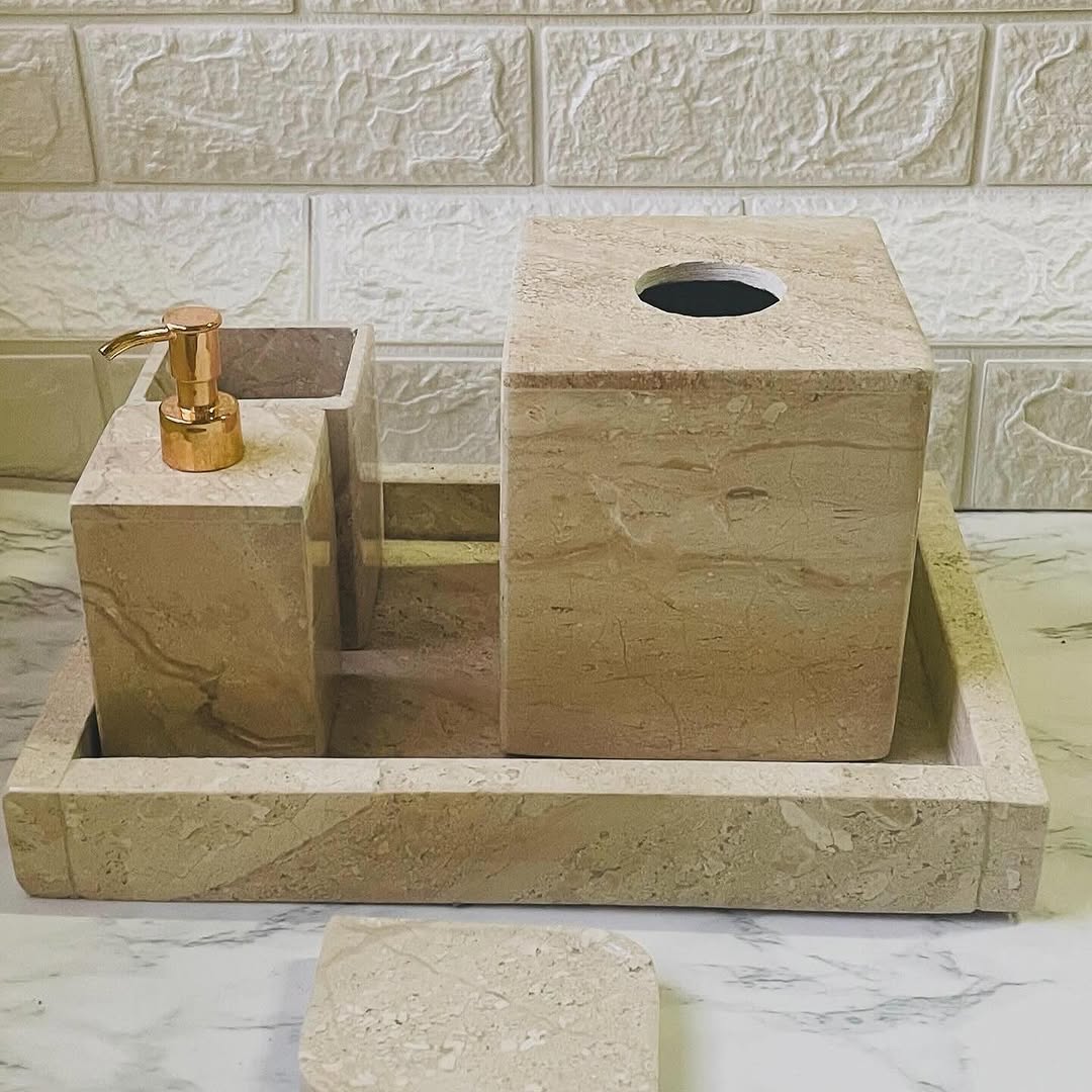 Elegant Creamy beige Marble Vanity Tray – Timeless Luxury for Your Home