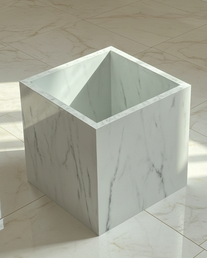 White plant pot Alike Marble