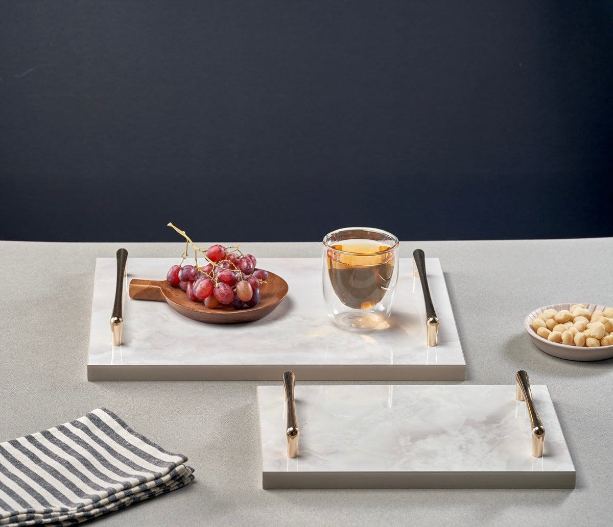 Alike Marble Elegance Serving Tray Set – 3 Pieces of Luxury Faux Marble