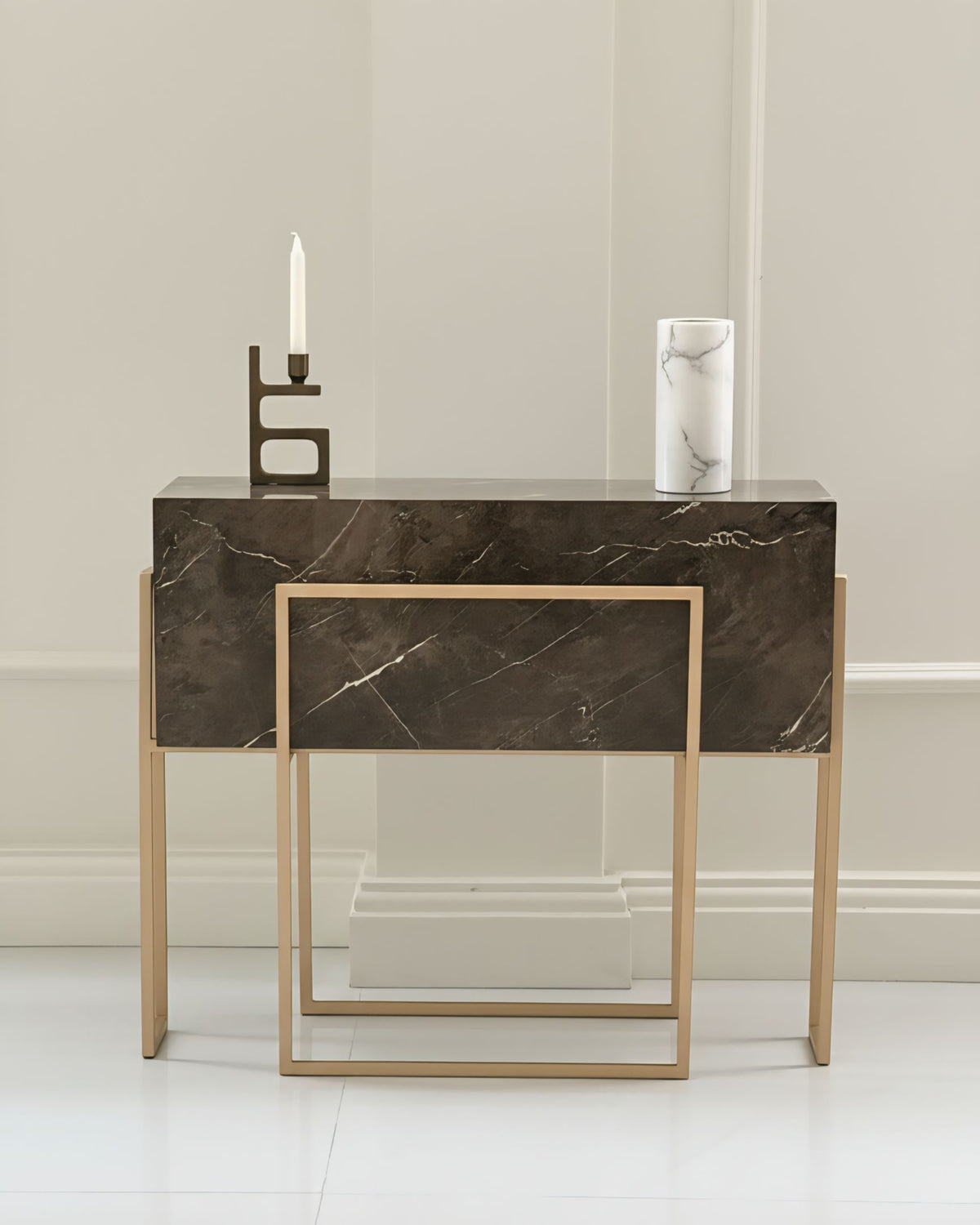 Brown 80cm pot or table Alike Marble