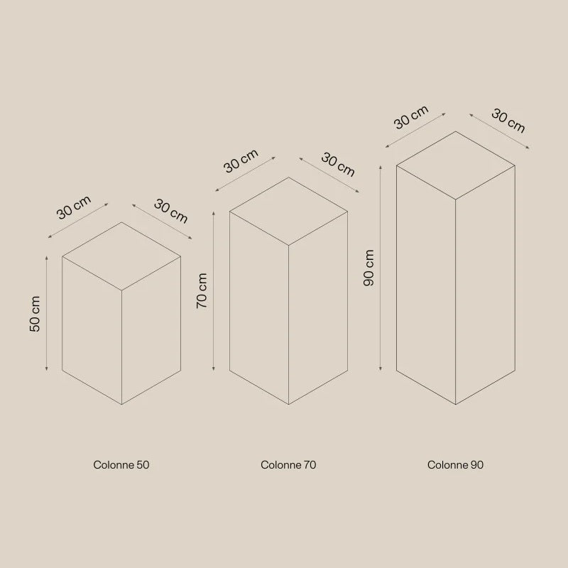 White Grey Pedestal ( available 3 sizes) Marble-Like