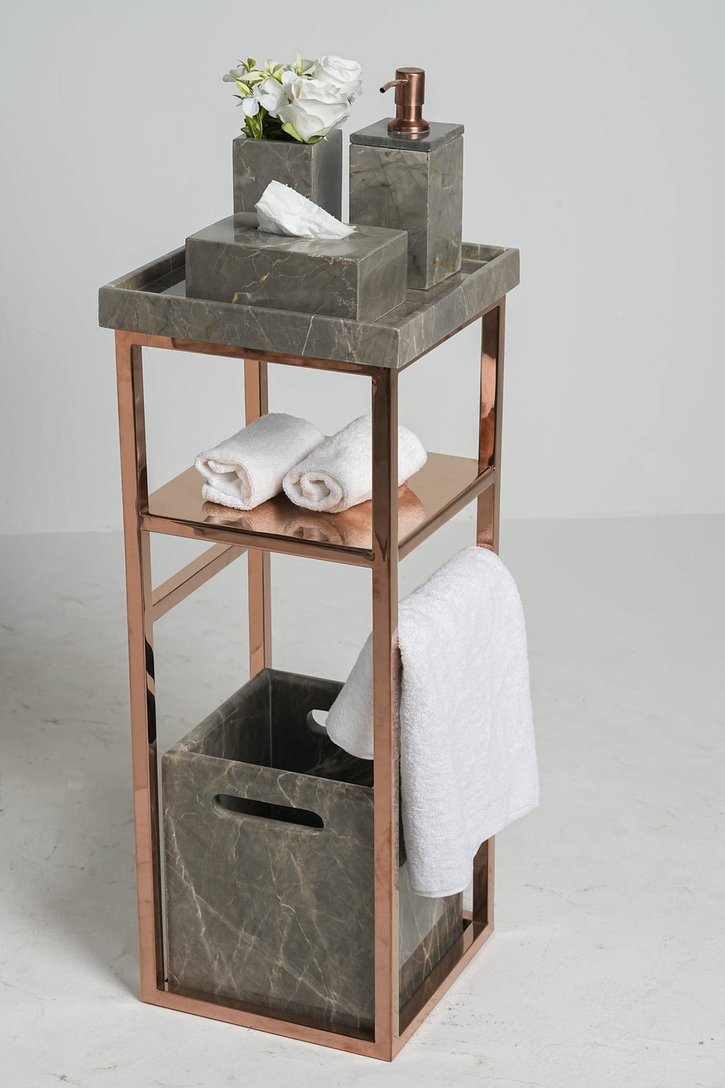 Grand Imperial Piatra Grey Marble Bath Set