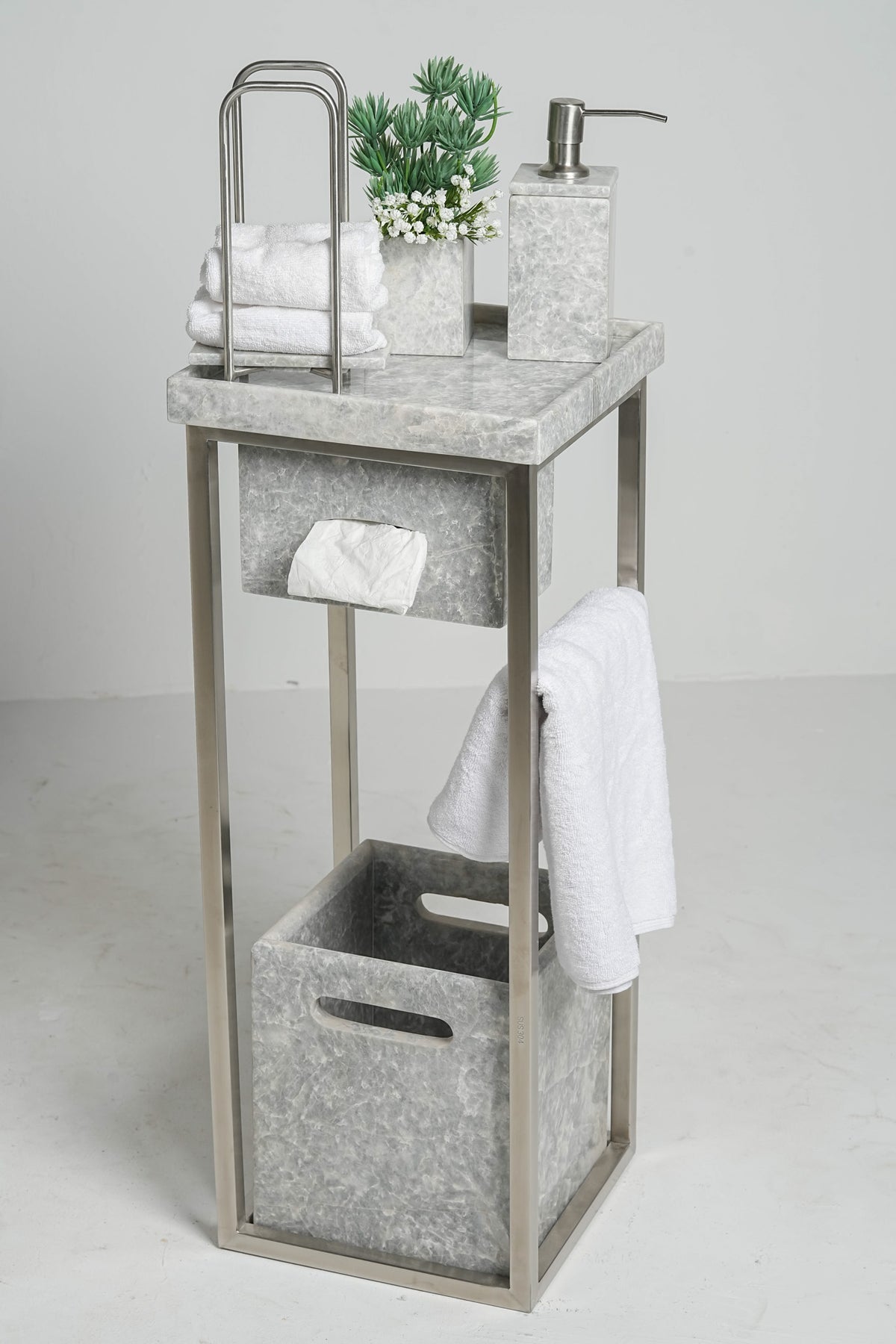 Imperial Tundra Grey  Marble Bath Set
