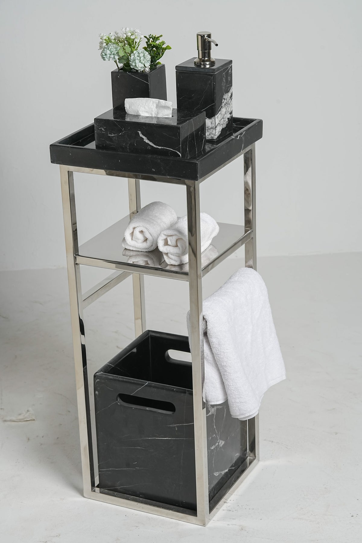 Grand Imperial Black Spanish Marble Bath Set