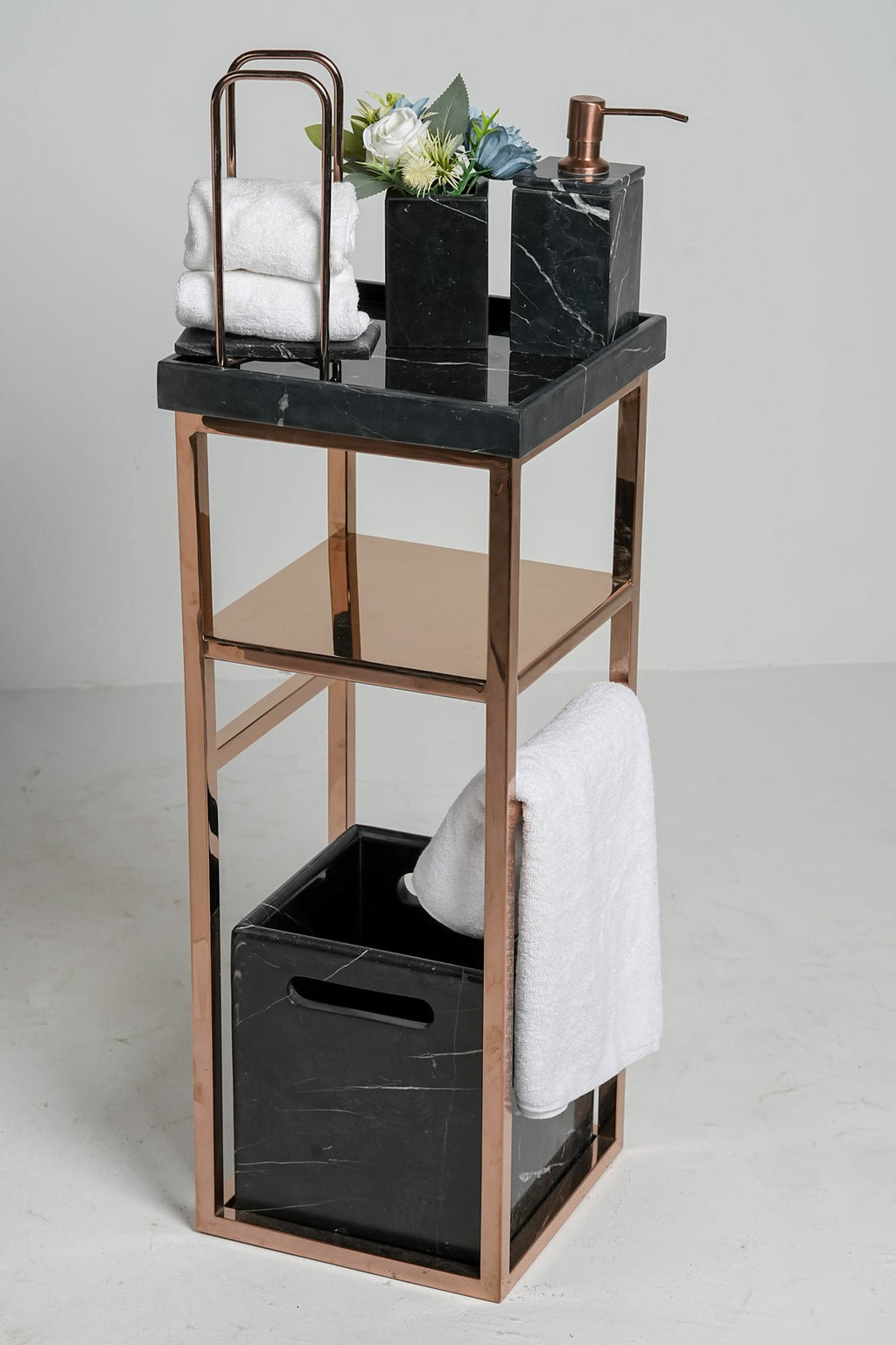 Grand Imperial Black Spanish Marble Bath Set