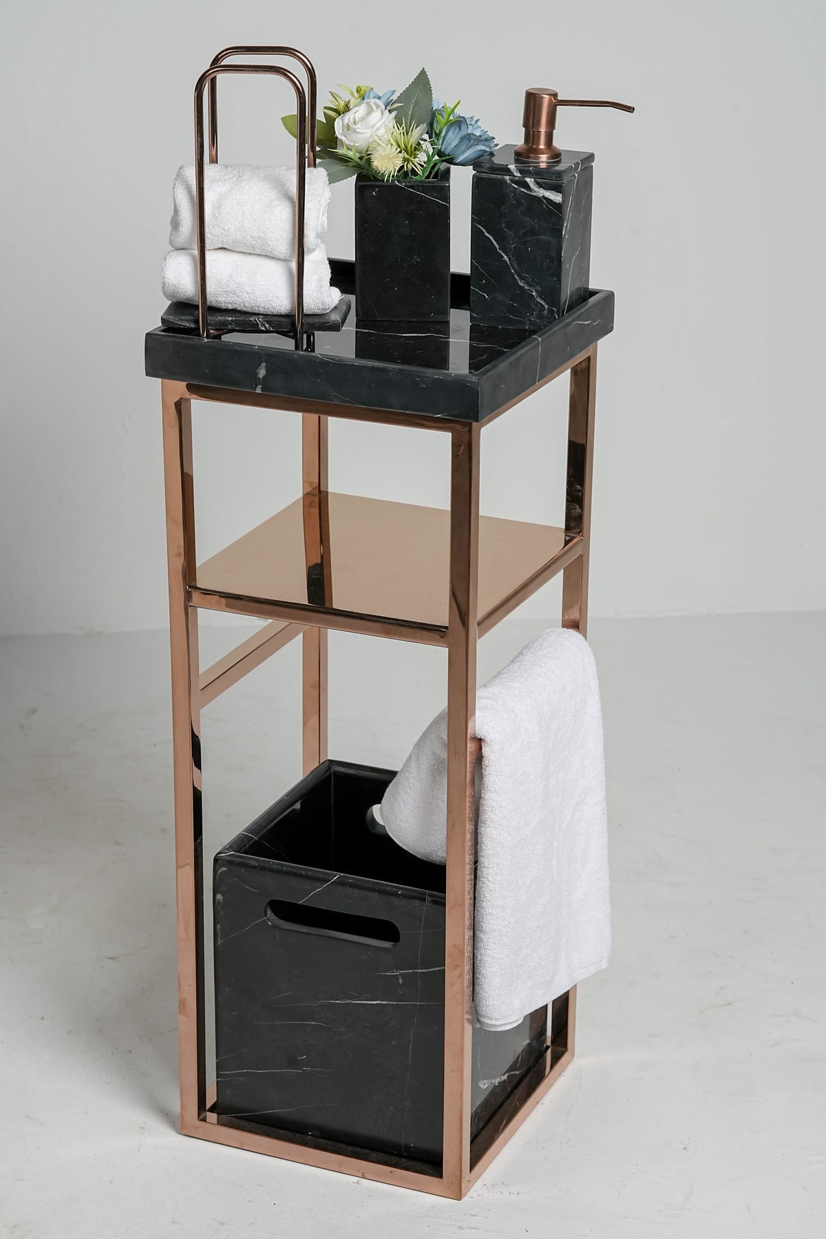 Grand Imperial Black Spanish Marble Bath Set