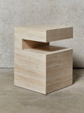 Travertine Square Side Table