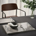 Dark grey tray silver handles