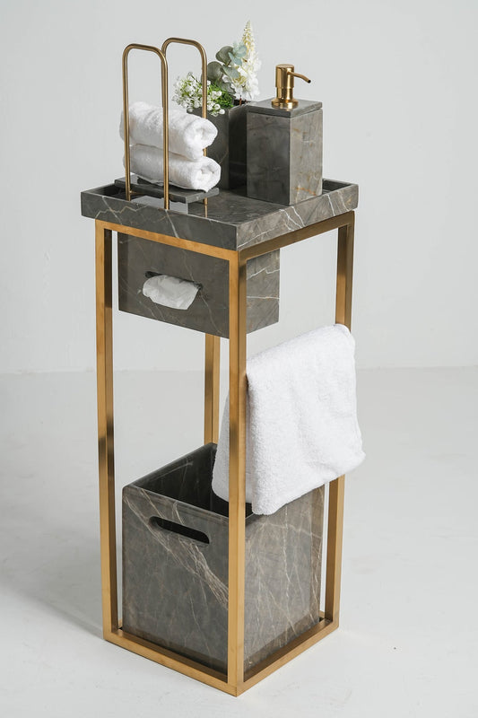Imperial Piatra Grey Marble Bath Set