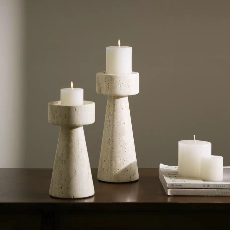 Travertine Candle Holder