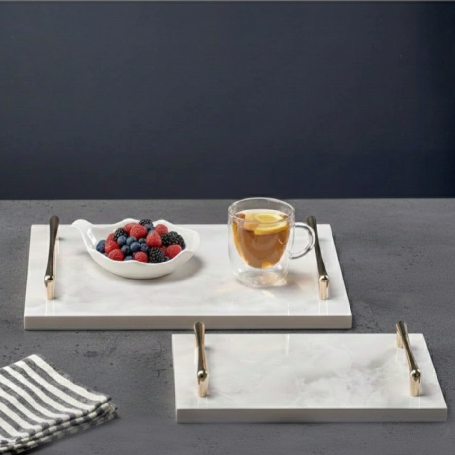 White tray gold handles (3 sizes available)