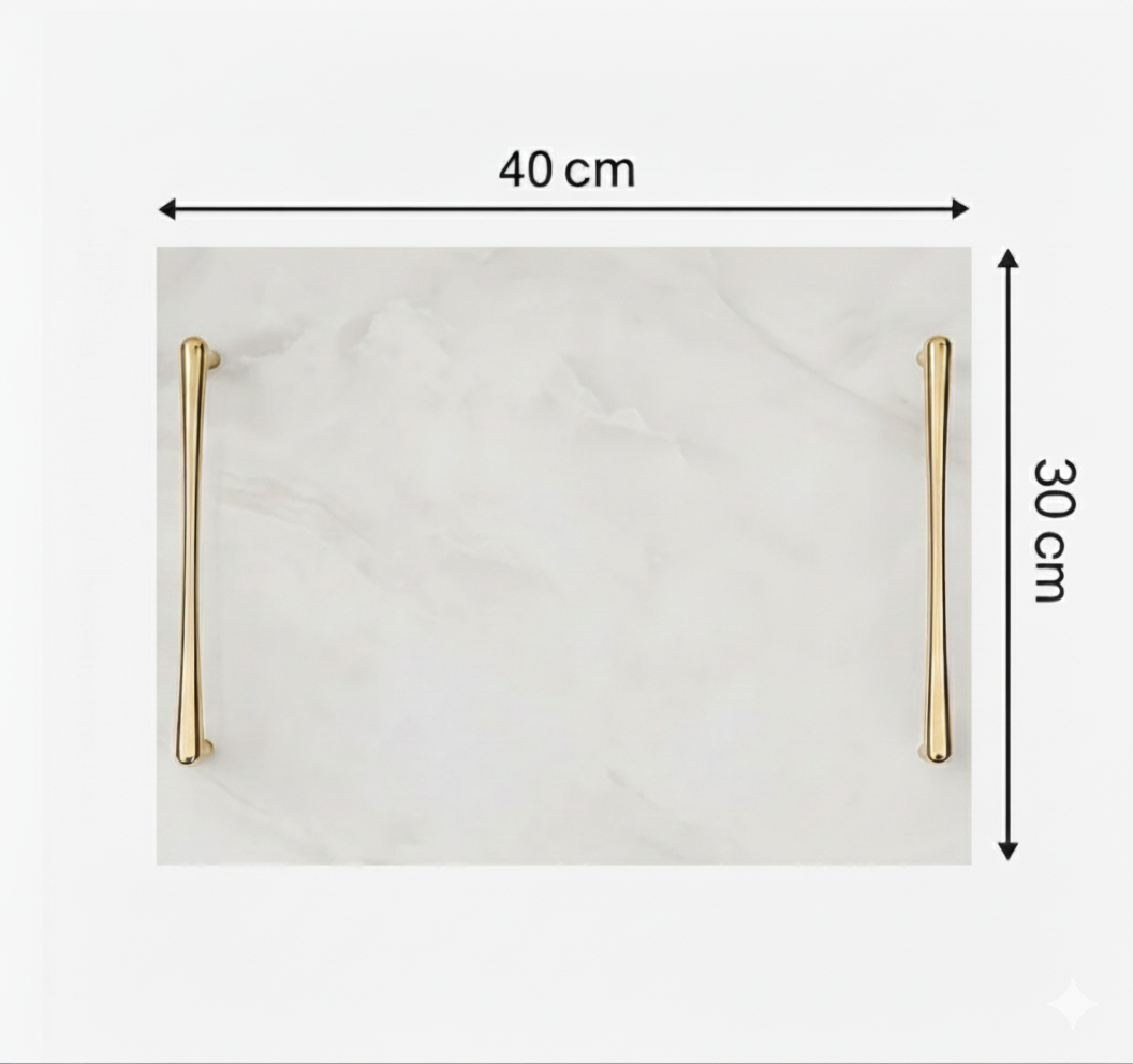 White tray gold handles (3 sizes available)