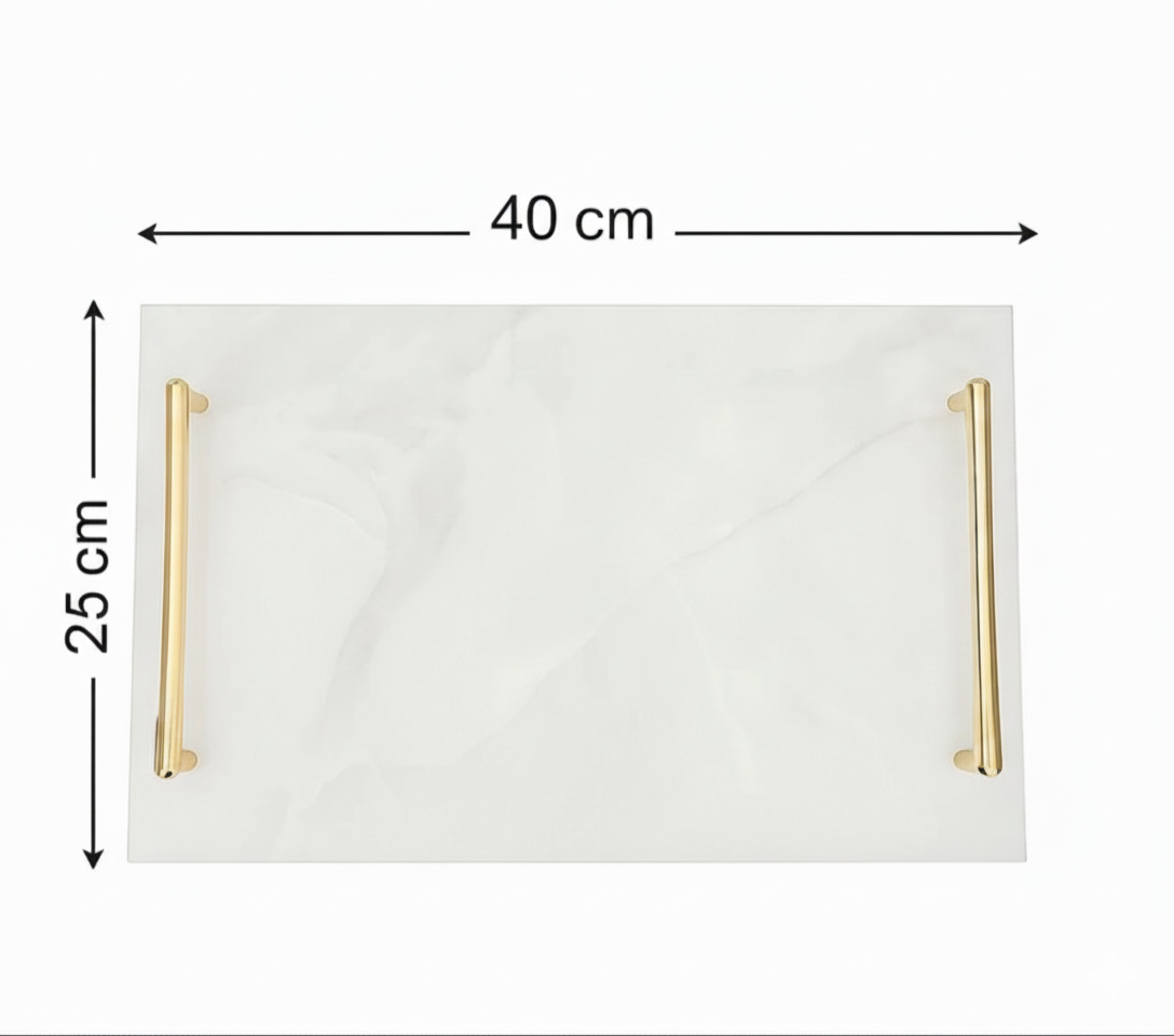 White tray gold handles (3 sizes available)
