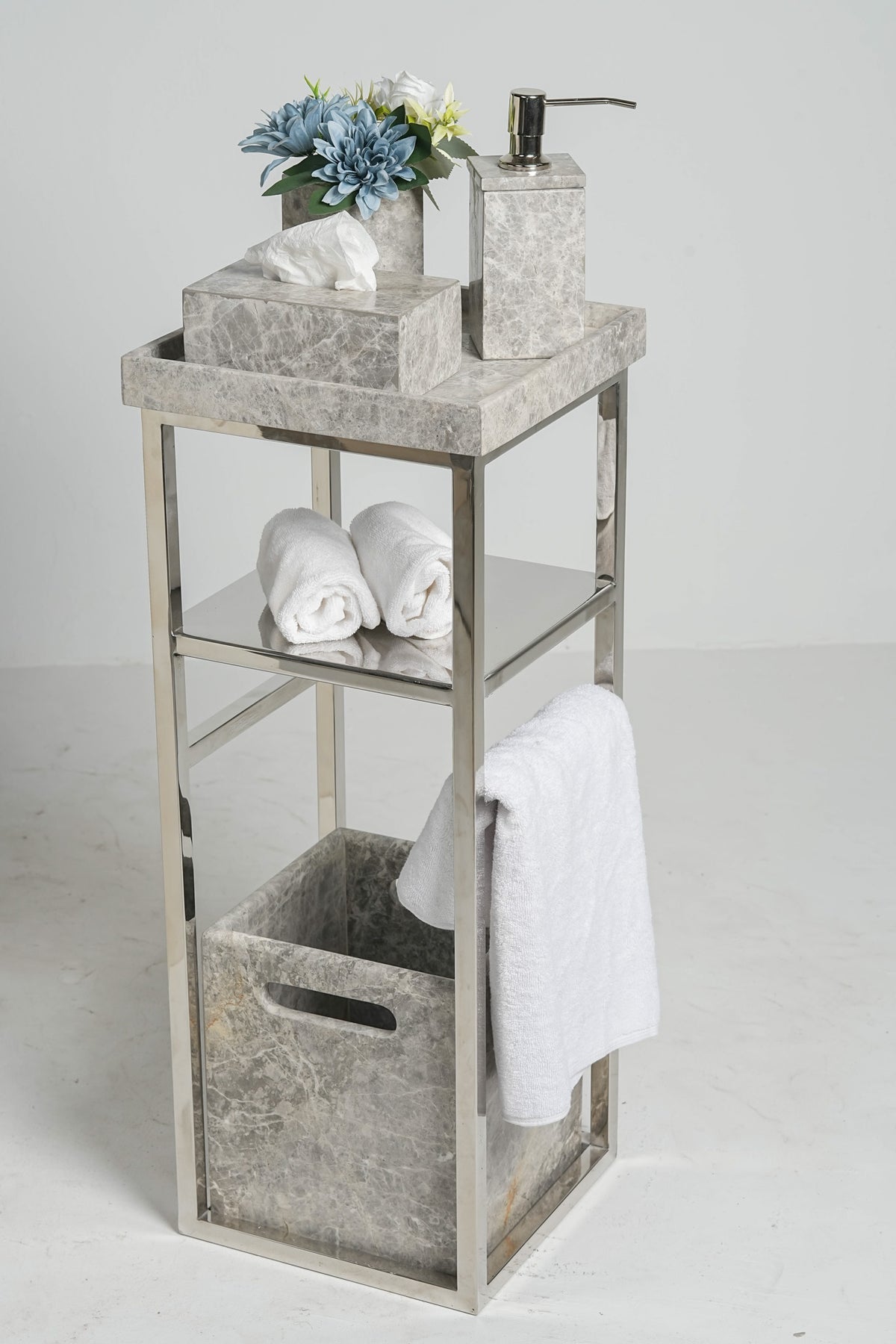 Grand Imperial Tundra Grey  Marble Bath Set