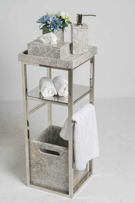 Grand Imperial Tundra Grey  Marble Bath Set