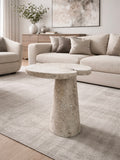 Travertine side table