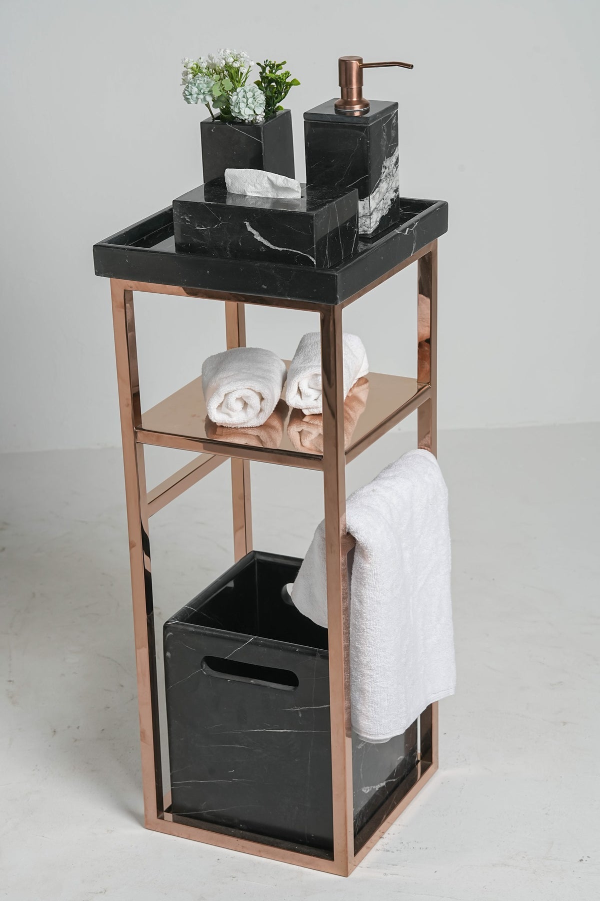 Grand Imperial Black Spanish Marble Bath Set