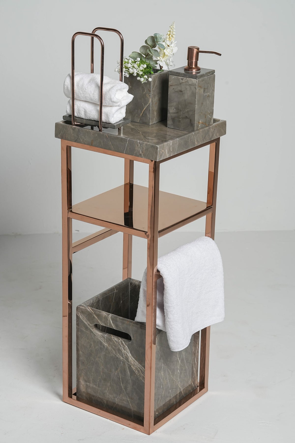 Grand Imperial Piatra Grey Marble Bath Set