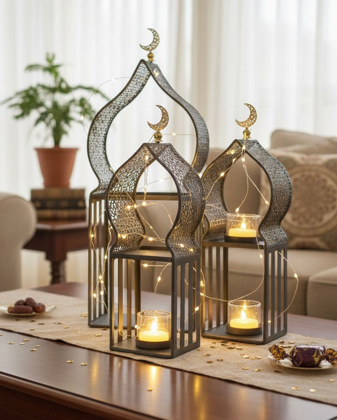 Set of 3 Metal Lanterns