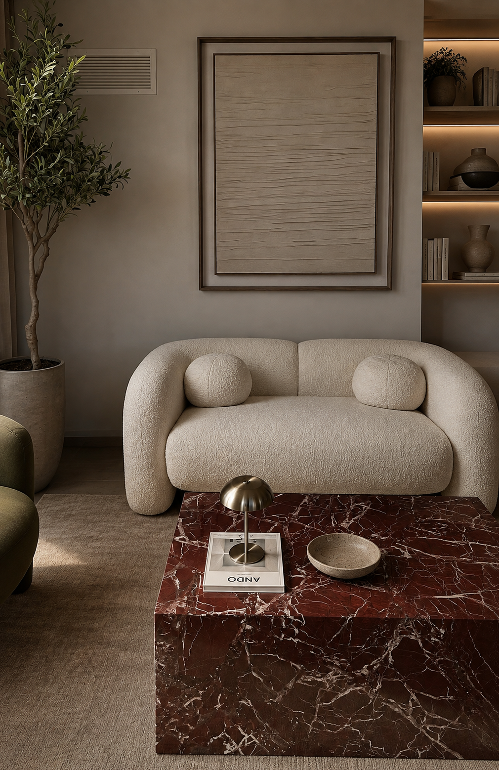 Red rosso marble table