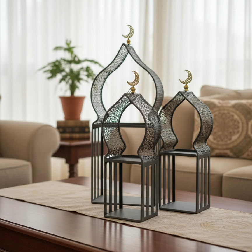 Set of 3 Metal Lanterns
