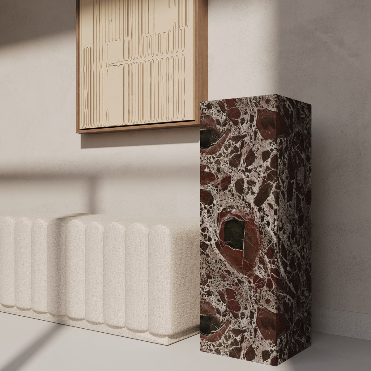 ROSSO LEVANTO MARBLE PEDESTALS