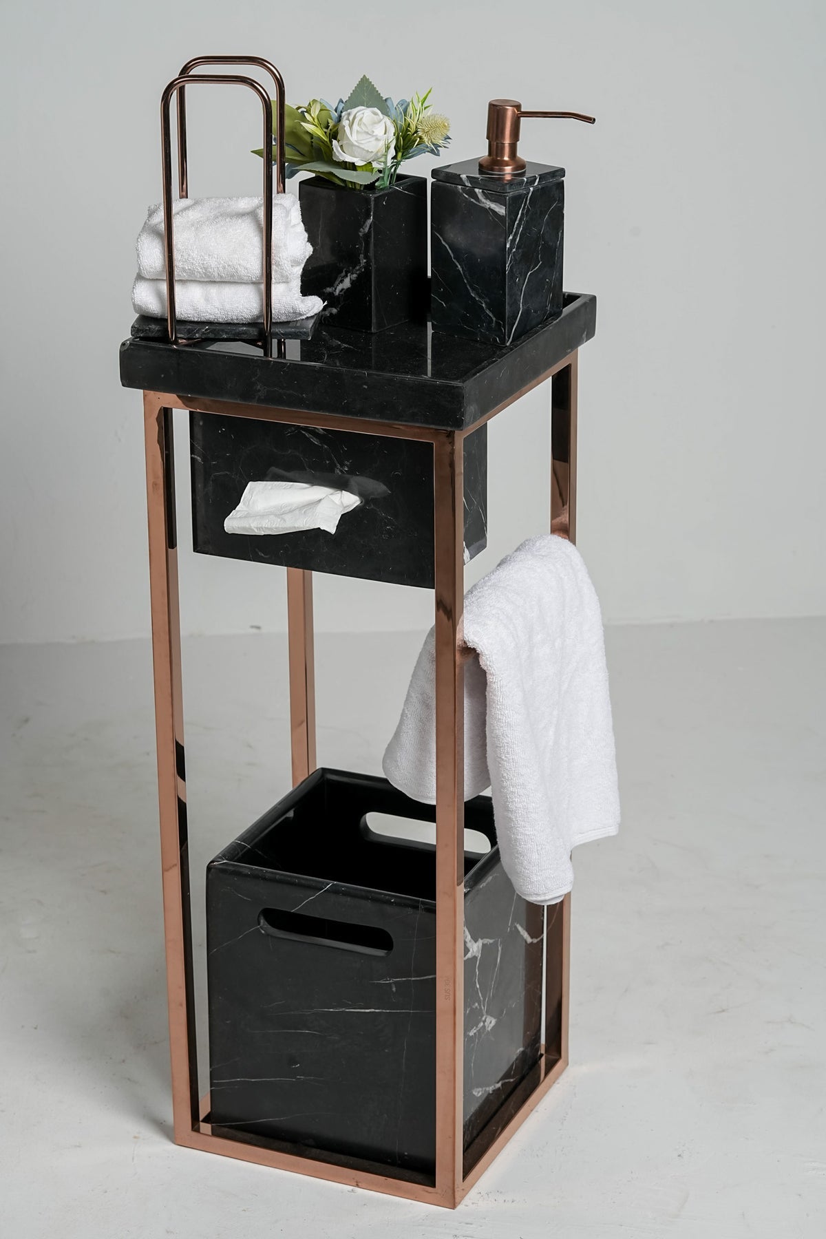 Imperial Black Spanish Marble Bath Set
