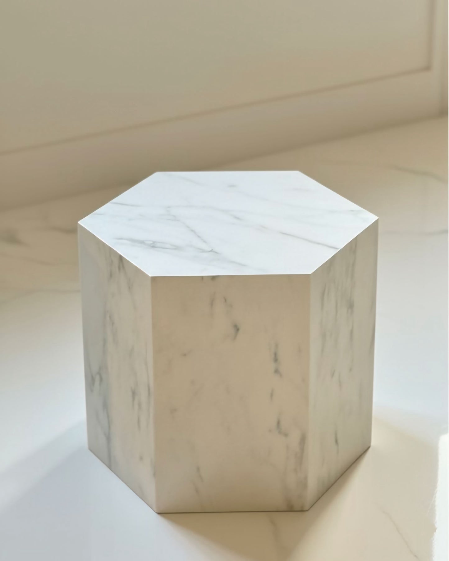 White Marble Alike Table ( Available in 2 Sizes )