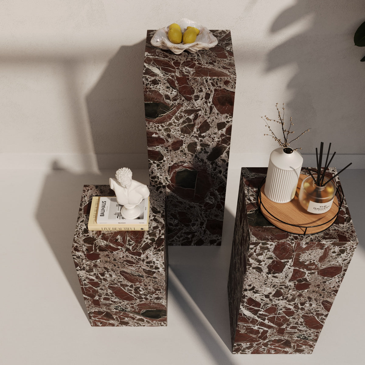 ROSSO LEVANTO MARBLE PEDESTALS