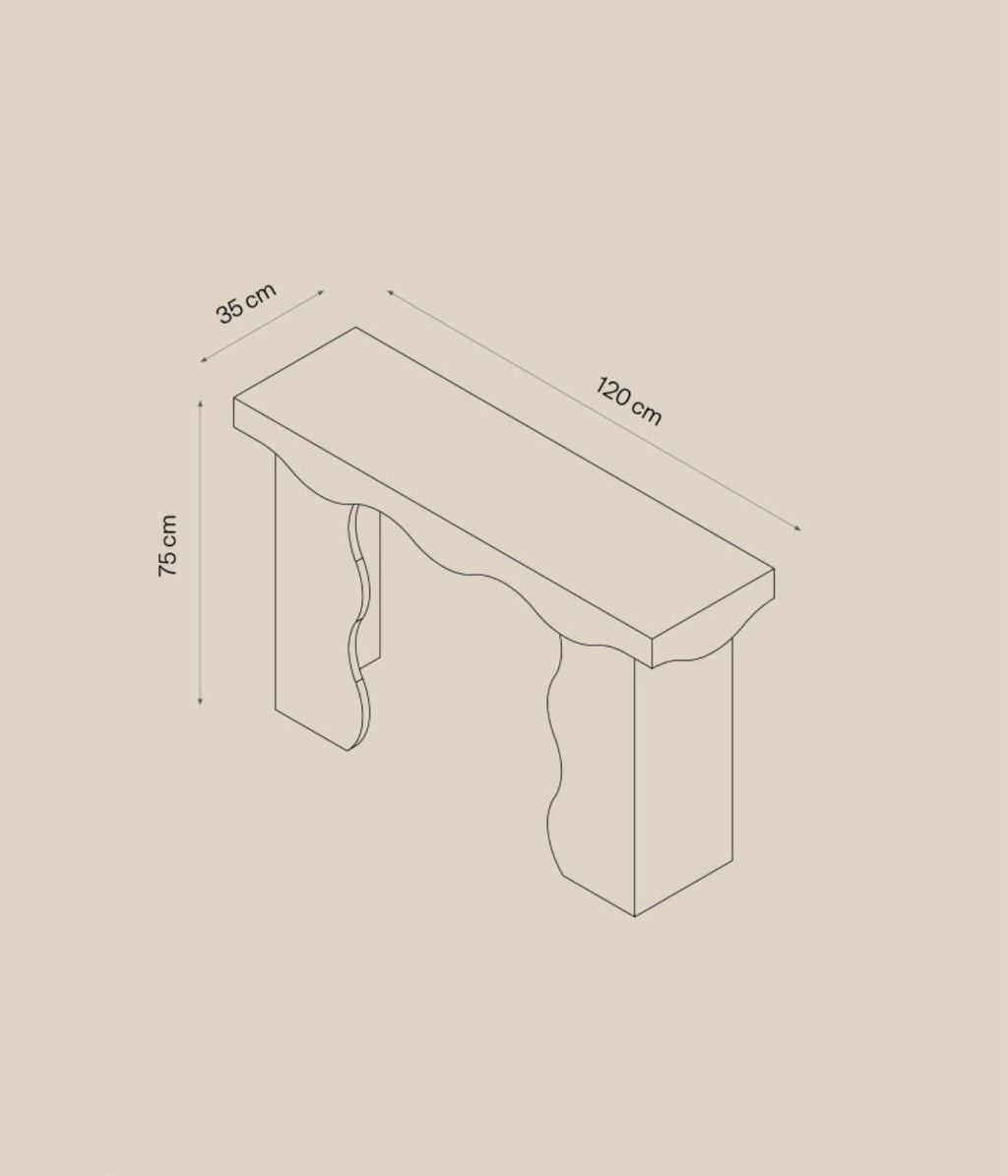 Beige Travertine Rectangular Console - Teatro Model