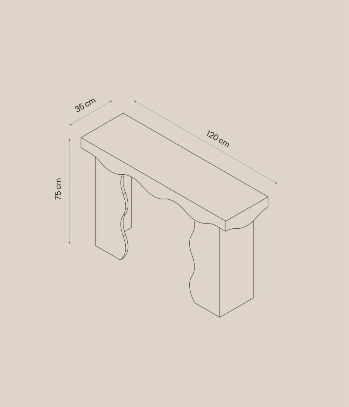 Beige Travertine Rectangular Console - Teatro Model