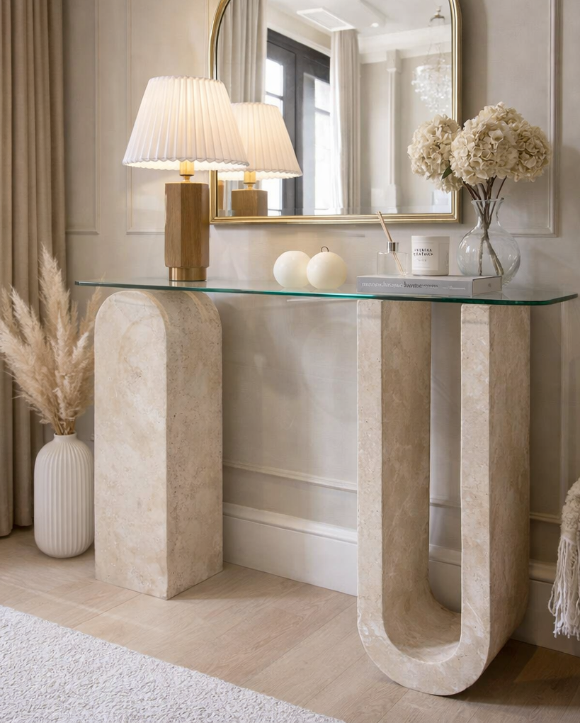Travertine Console