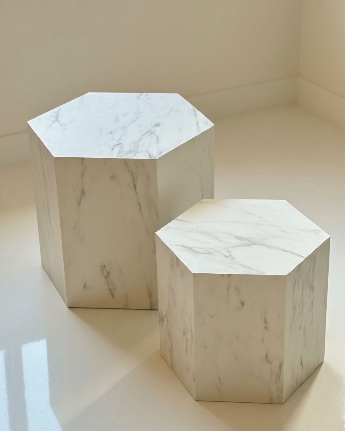 White Marble Alike Table ( Available in 2 Sizes )