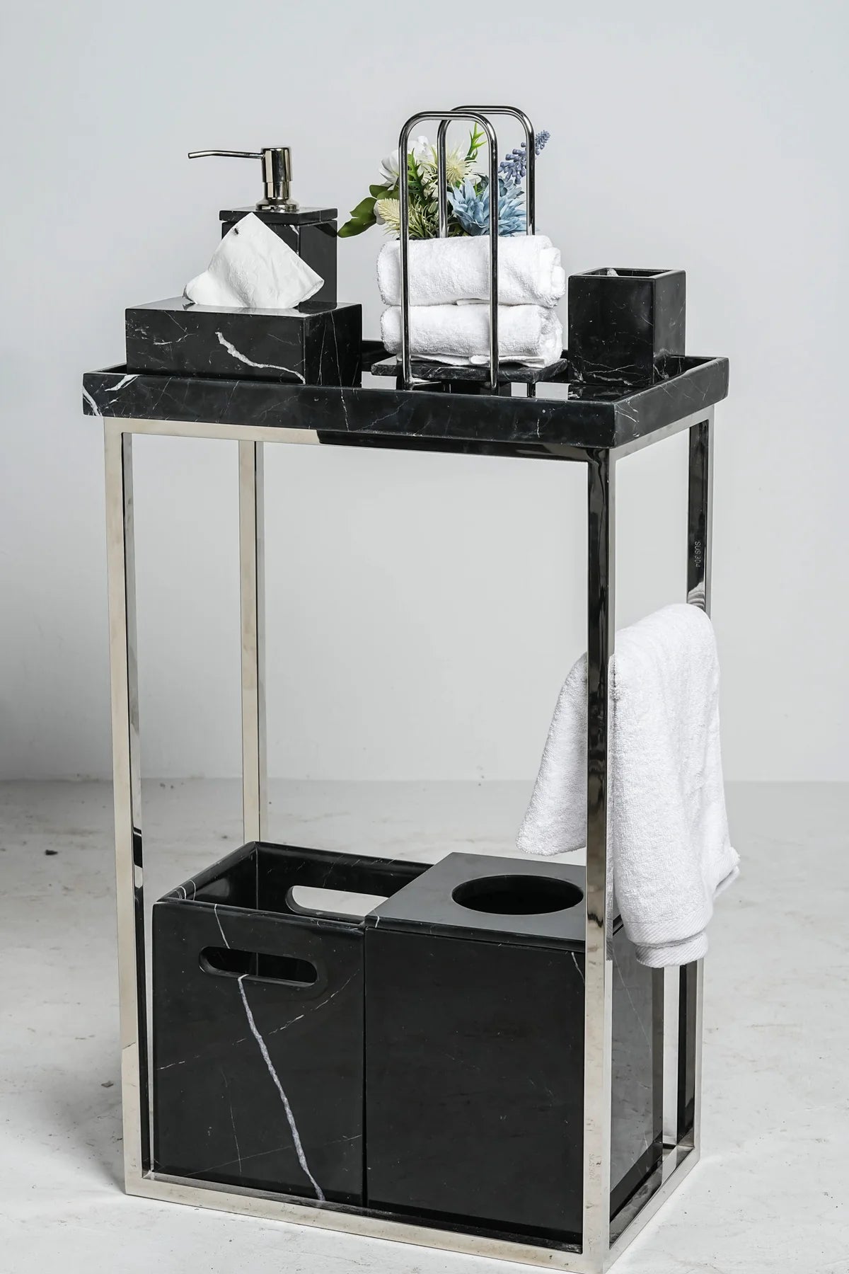 Elite Imperial Black Spanish Marble Bath Set