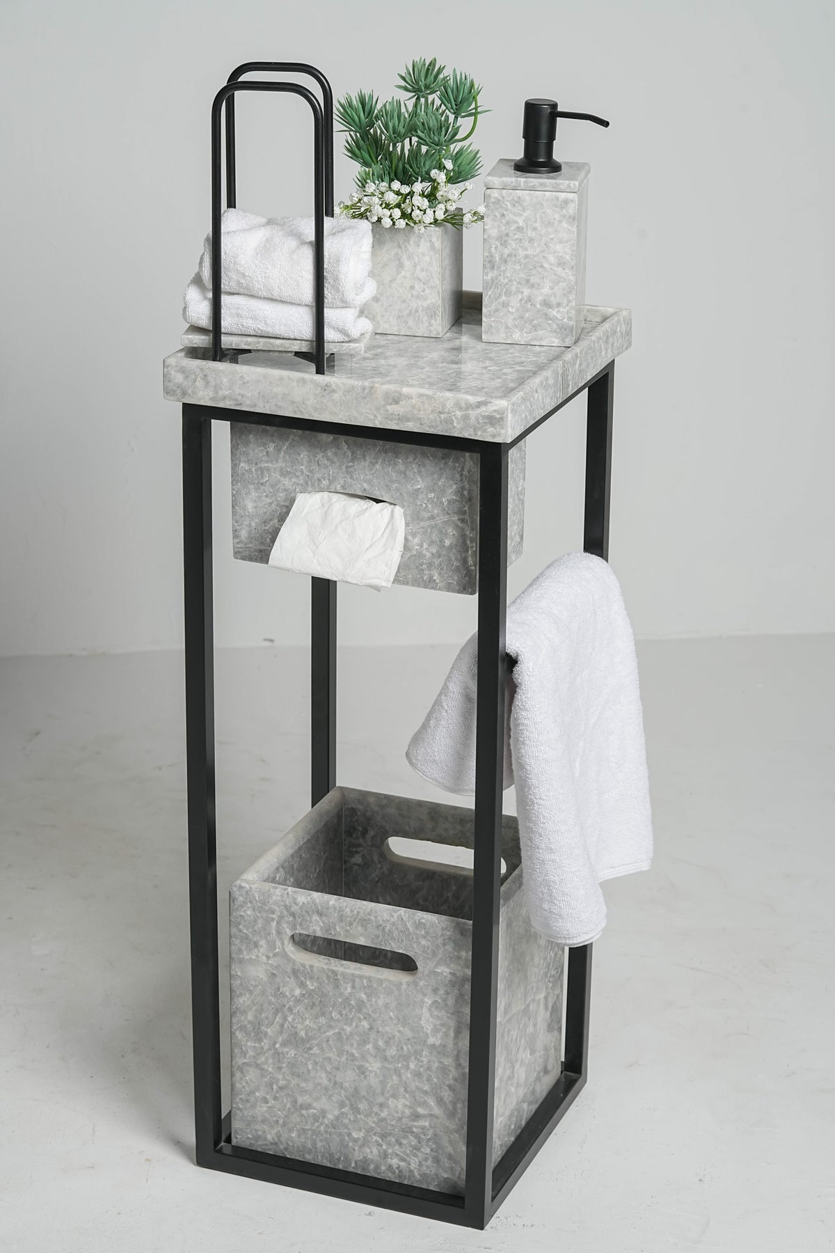 Imperial Tundra Grey  Marble Bath Set