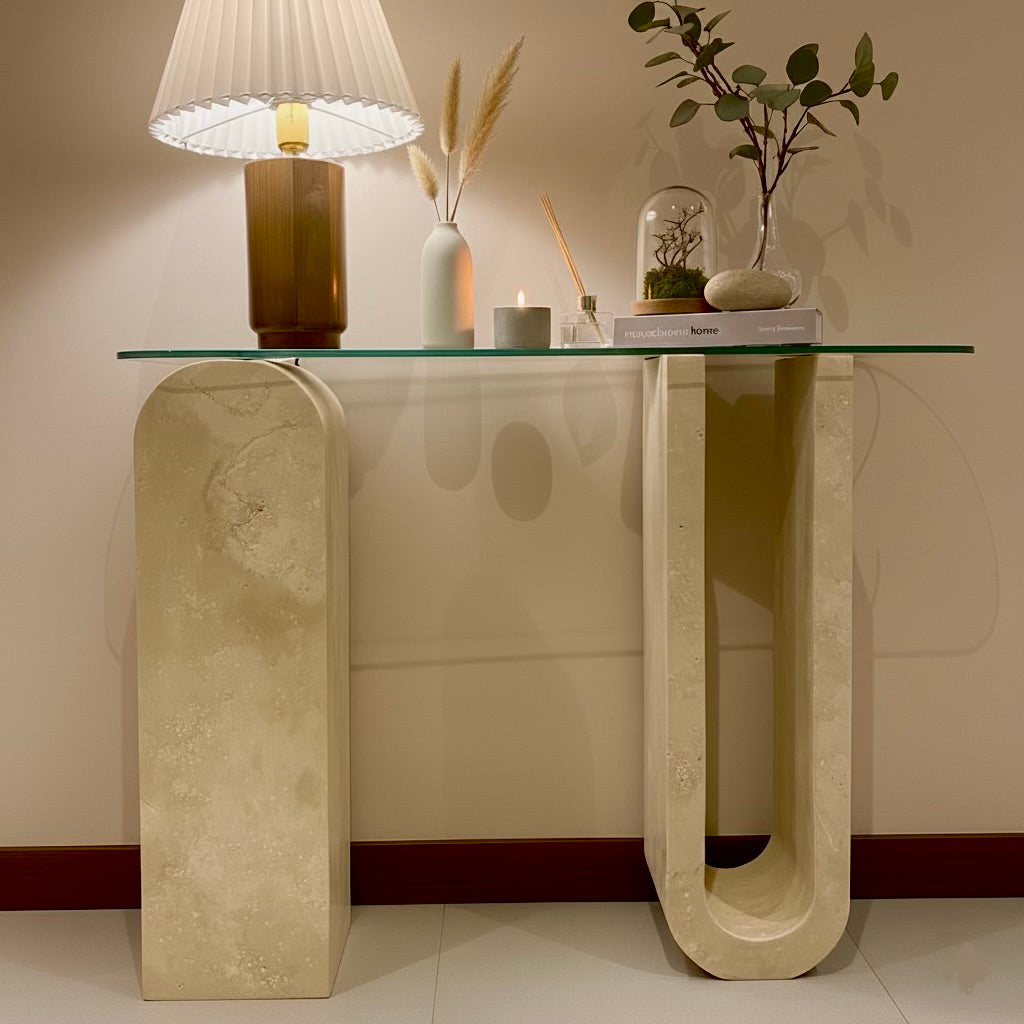 Travertine Console