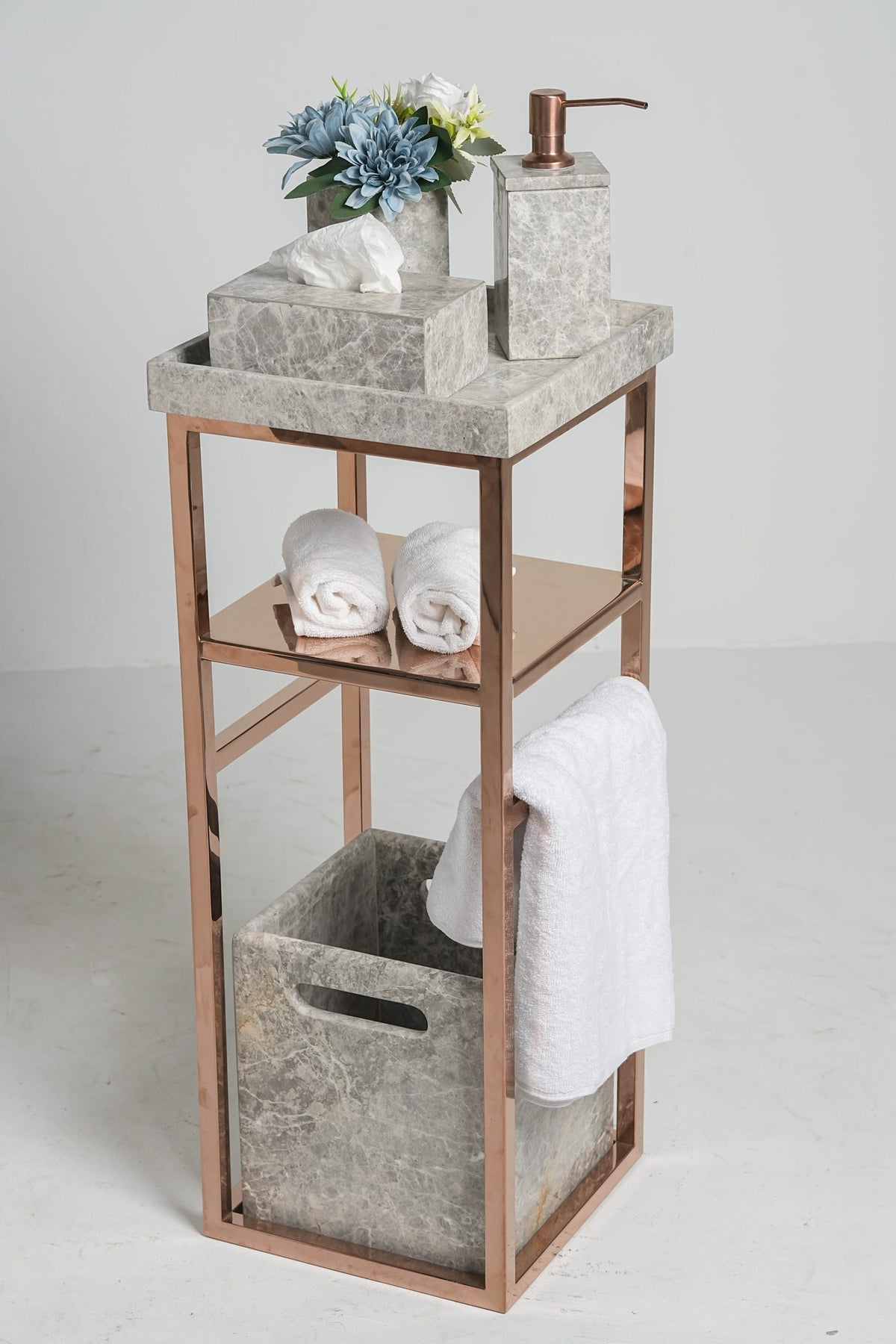 Grand Imperial Tundra Grey  Marble Bath Set