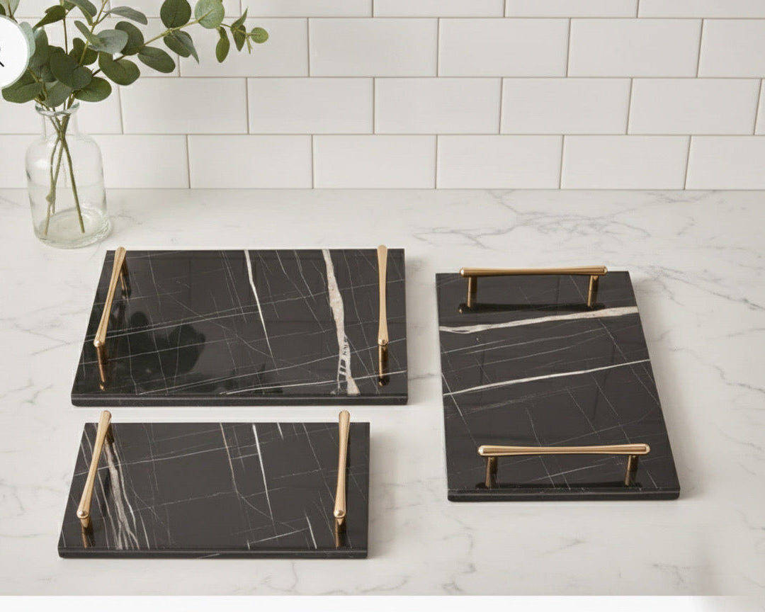 Black tray gold handles (3 sizes available)