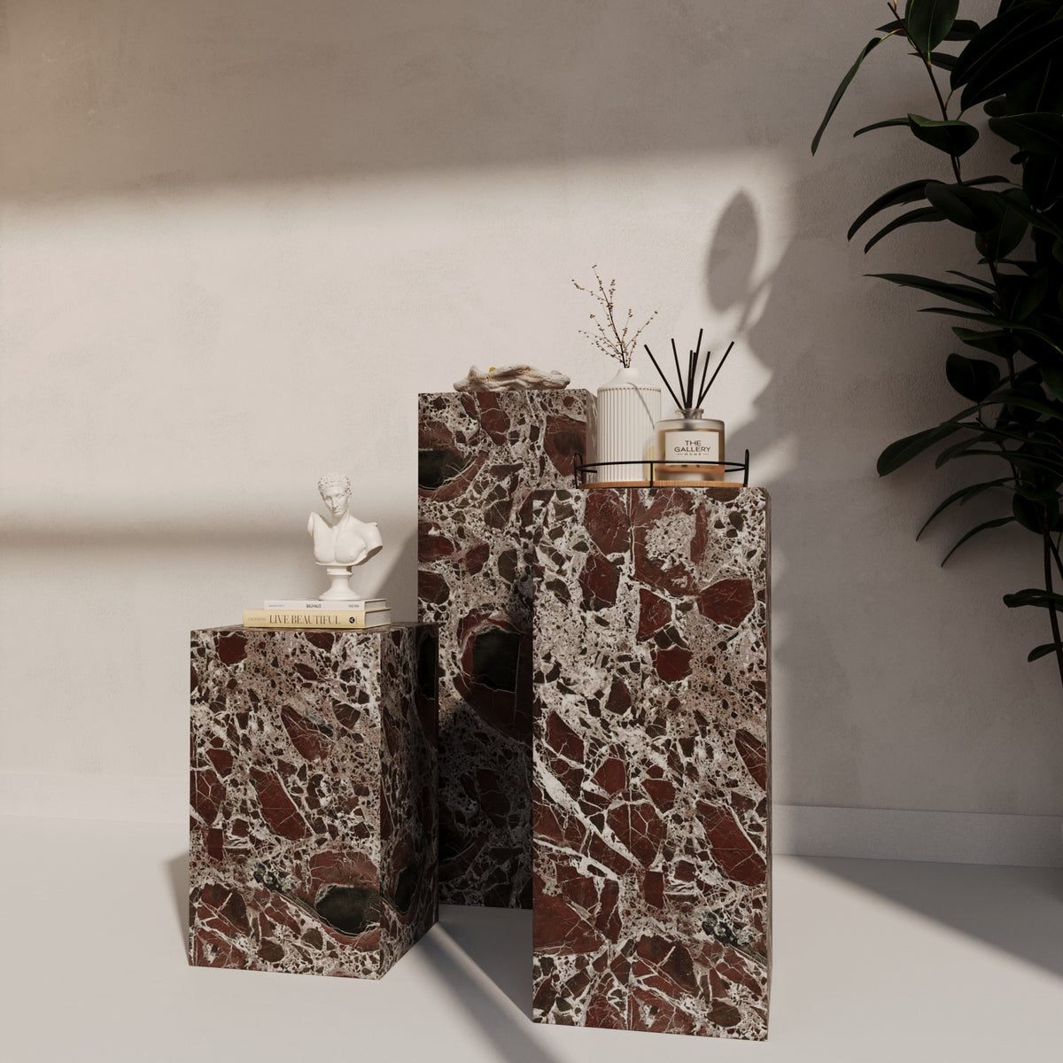 ROSSO LEVANTO MARBLE PEDESTALS