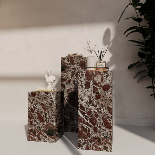 ROSSO LEVANTO MARBLE PEDESTALS