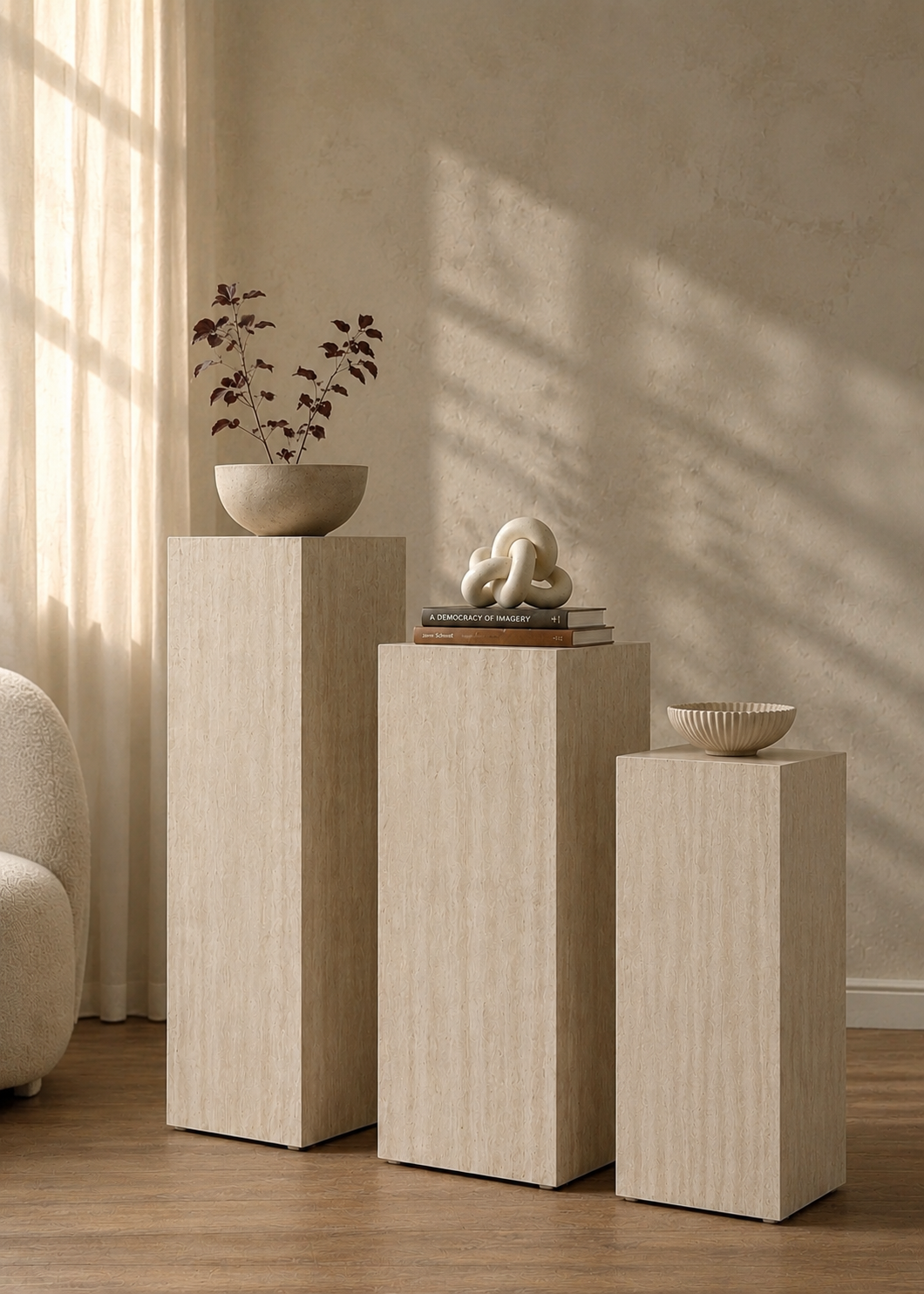 Travertine pedestals Marble-Like