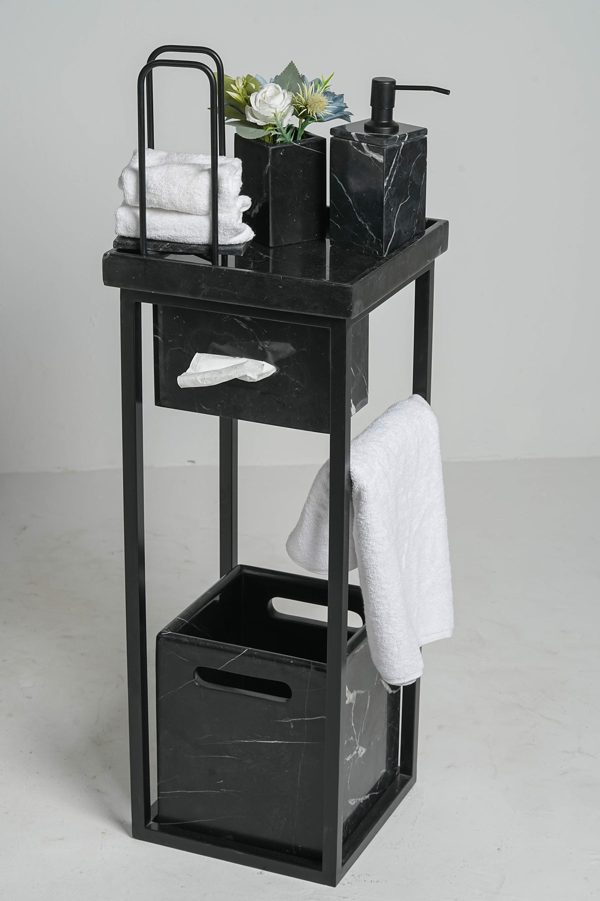 Imperial Black Spanish Marble Bath Set