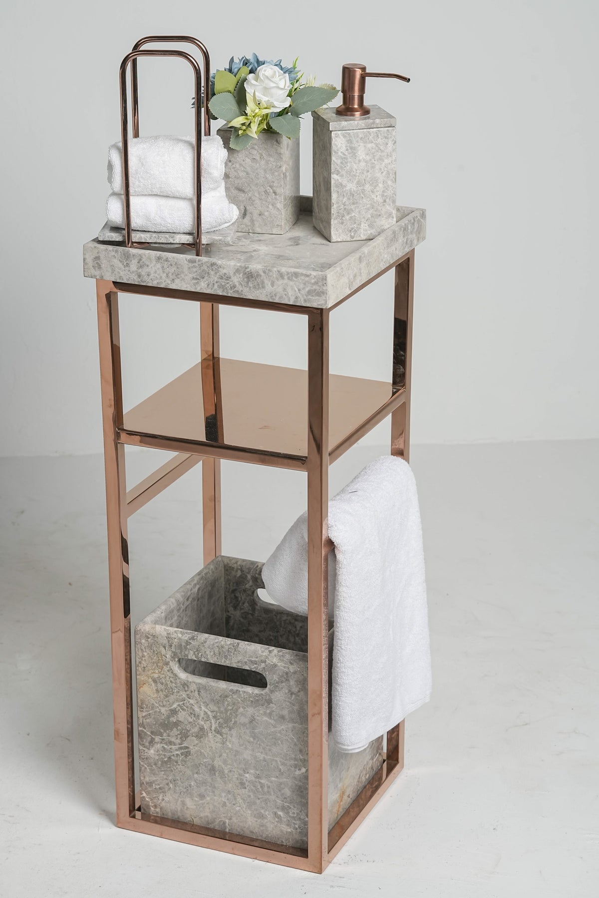 Grand Imperial Tundra Grey  Marble Bath Set